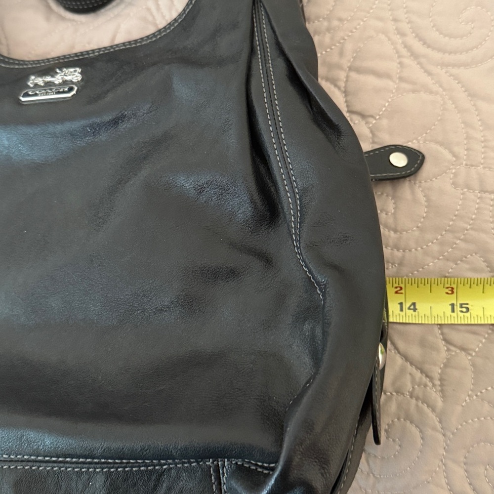 Coach Black Leather Shoulder Bag NWOT - Picture 5 of 9